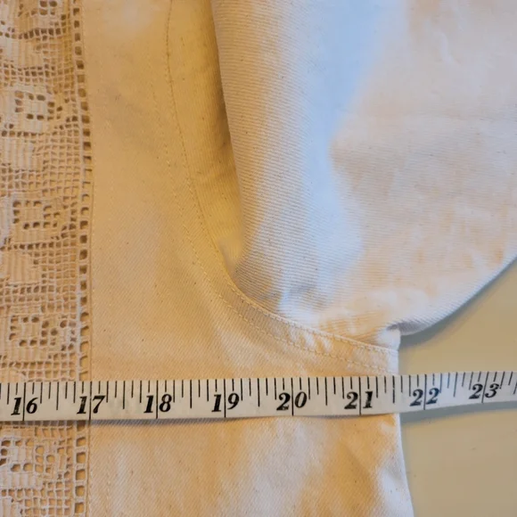 Loeffler Randall Shacket Cream Scottie Broderie Chore Jacket Large